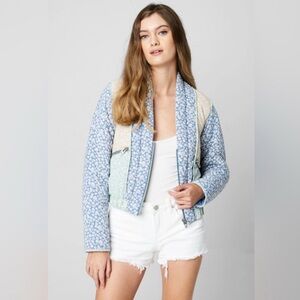 Blank nyc summer romance quilted floral bomber